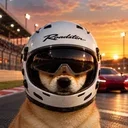 dog in helmet