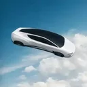Flying Tesla Roadster