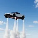 Hovering tesla roadster