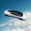 Flying Tesla Roadster