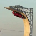Upside Down Tesla Roadster
