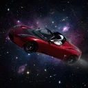 Floating Tesla Roadster