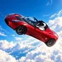 Flying Tesla Roadster